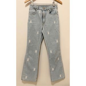 BURBERRY Kids Embroidered Kick Flare Jeans